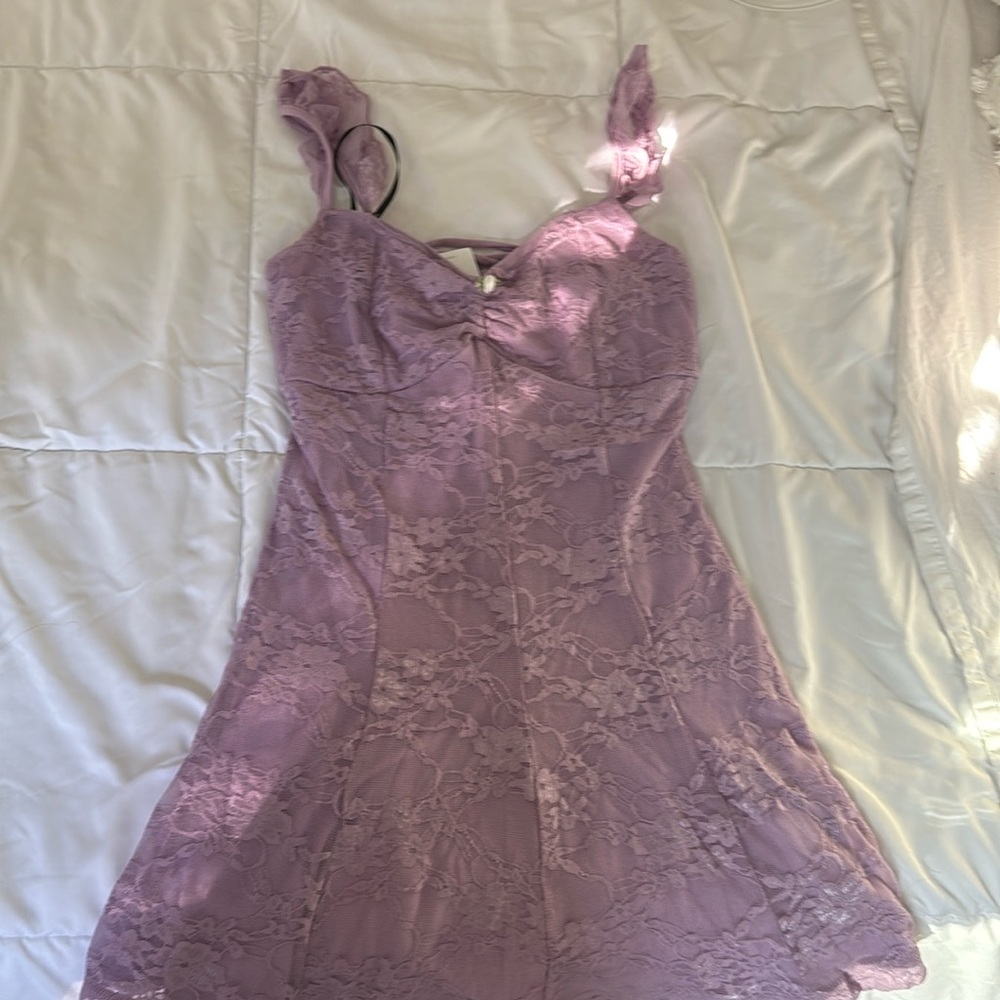 Purple lace dress
